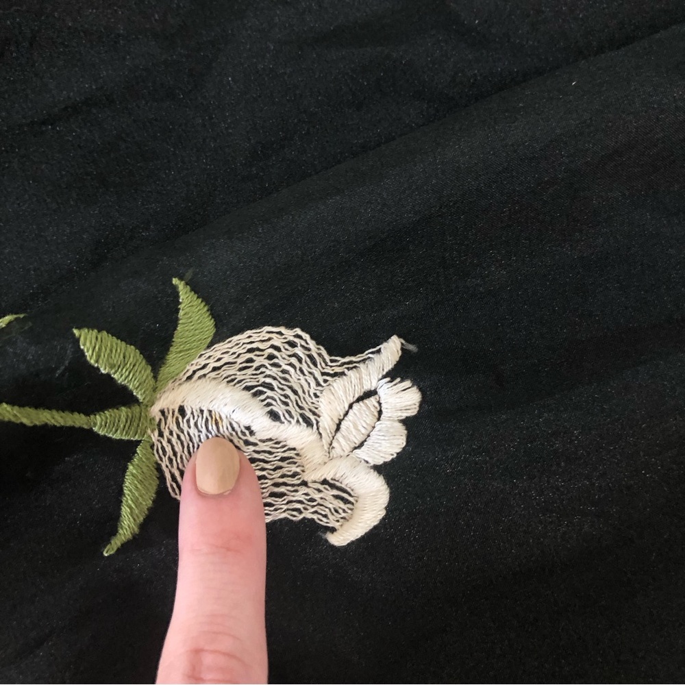 Vintage 70s Lillie Rubin Embroidered Tulle High Rise Formal Maxi Skirt - Picture 12 of 16